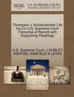 Image for Thompson V. Knickerbocker Life Ins Co U.S. Supreme Court Transcript of Record with Supporting Pleadings