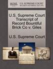 Image for U.S. Supreme Court Transcript of Record Bountiful Brick Co V. Giles