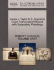 Image for Jones V. Taylor U.S. Supreme Court Transcript of Record with Supporting Pleadings