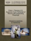 Image for Finks V. Fleming U.S. Supreme Court Transcript of Record with Supporting Pleadings