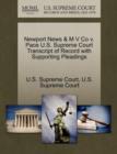 Image for Newport News &amp; M V Co V. Pace U.S. Supreme Court Transcript of Record with Supporting Pleadings