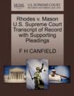 Image for Rhodes V. Mason U.S. Supreme Court Transcript of Record with Supporting Pleadings