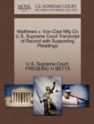 Image for Matthews V. Iron-Clad Mfg Co U.S. Supreme Court Transcript of Record with Supporting Pleadings
