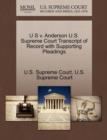 Image for U S V. Anderson U.S. Supreme Court Transcript of Record with Supporting Pleadings