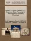 Image for Butters V. City of Oakland U.S. Supreme Court Transcript of Record with Supporting Pleadings