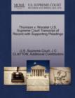 Image for Thomson V. Wooster U.S. Supreme Court Transcript of Record with Supporting Pleadings