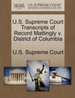 Image for U.S. Supreme Court Transcripts of Record Mattingly V. District of Columbia