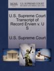 Image for U.S. Supreme Court Transcript of Record Ervien V. U S