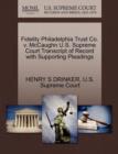 Image for Fidelity Philadelphia Trust Co. V. McCaughn U.S. Supreme Court Transcript of Record with Supporting Pleadings