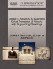 Image for Dodge V. Allison U.S. Supreme Court Transcript of Record with Supporting Pleadings
