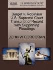 Image for Burget V. Robinson U.S. Supreme Court Transcript of Record with Supporting Pleadings