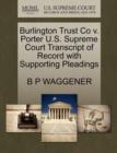 Image for Burlington Trust Co V. Porter U.S. Supreme Court Transcript of Record with Supporting Pleadings