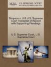 Image for Simpson V. U S U.S. Supreme Court Transcript of Record with Supporting Pleadings