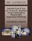 Image for Sanford Fork &amp; Tool Co, in Re U.S. Supreme Court Transcript of Record with Supporting Pleadings