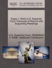 Image for Super V. Work U.S. Supreme Court Transcript of Record with Supporting Pleadings