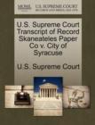 Image for U.S. Supreme Court Transcript of Record Skaneateles Paper Co V. City of Syracuse