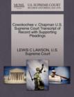 Image for Cowokochee V. Chapman U.S. Supreme Court Transcript of Record with Supporting Pleadings