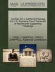 Image for Dunkley Co V. California Packing Co U.S. Supreme Court Transcript of Record with Supporting Pleadings