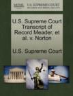 Image for U.S. Supreme Court Transcript of Record Meader, et al. V. Norton