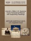 Image for Litzrodt V. Miller U.S. Supreme Court Transcript of Record with Supporting Pleadings