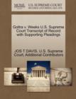 Image for Goltra V. Weeks U.S. Supreme Court Transcript of Record with Supporting Pleadings