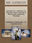 Image for Sylvester Co V. Nichols U.S. Supreme Court Transcript of Record with Supporting Pleadings