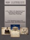 Image for U S V. Allen U.S. Supreme Court Transcript of Record with Supporting Pleadings