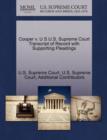 Image for Cooper V. U S U.S. Supreme Court Transcript of Record with Supporting Pleadings