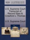 Image for U.S. Supreme Court Transcript of Record Sass &amp; Crawford V. Thomas