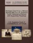 Image for Michigan Cent R Co V. Mineral Springs Mfg Co U.S. Supreme Court Transcript of Record with Supporting Pleadings