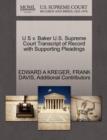 Image for U S V. Baker U.S. Supreme Court Transcript of Record with Supporting Pleadings