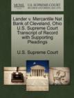 Image for Lander V. Mercantile Nat Bank of Cleveland, Ohio U.S. Supreme Court Transcript of Record with Supporting Pleadings