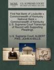 Image for First Nat Bank of Louisville V. Commonwealth of Kentucky