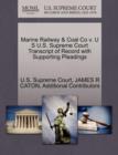 Image for Marine Railway &amp; Coal Co V. U S U.S. Supreme Court Transcript of Record with Supporting Pleadings
