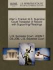 Image for Utter V. Franklin U.S. Supreme Court Transcript of Record with Supporting Pleadings