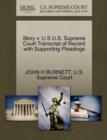 Image for Story V. U S U.S. Supreme Court Transcript of Record with Supporting Pleadings