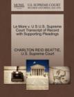 Image for Le More V. U S U.S. Supreme Court Transcript of Record with Supporting Pleadings