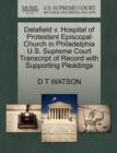 Image for Delafield V. Hospital of Protestant Episcopal Church in Philadelphia U.S. Supreme Court Transcript of Record with Supporting Pleadings