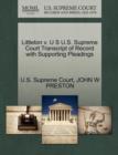 Image for Littleton V. U S U.S. Supreme Court Transcript of Record with Supporting Pleadings
