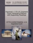 Image for Haywood V. U S U.S. Supreme Court Transcript of Record with Supporting Pleadings