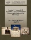 Image for Howey V. Howey U.S. Supreme Court Transcript of Record with Supporting Pleadings
