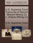 Image for U.S. Supreme Court Transcript of Record Stewart Mining Co V. Ontario Mining Co