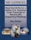 Image for West End St Ry Co V. Malley U.S. Supreme Court Transcript of Record with Supporting Pleadings