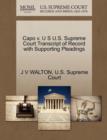 Image for Capo V. U S U.S. Supreme Court Transcript of Record with Supporting Pleadings