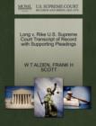 Image for Long V. Rike U.S. Supreme Court Transcript of Record with Supporting Pleadings