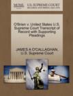 Image for O&#39;Brien V. United States U.S. Supreme Court Transcript of Record with Supporting Pleadings
