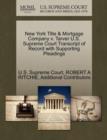 Image for New York Title &amp; Mortgage Company V. Tarver U.S. Supreme Court Transcript of Record with Supporting Pleadings
