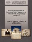 Image for Mars V. McDougal U.S. Supreme Court Transcript of Record with Supporting Pleadings