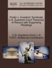 Image for Porter V. Investors&#39; Syndicate U.S. Supreme Court Transcript of Record with Supporting Pleadings