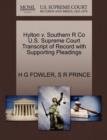 Image for Hylton V. Southern R Co U.S. Supreme Court Transcript of Record with Supporting Pleadings